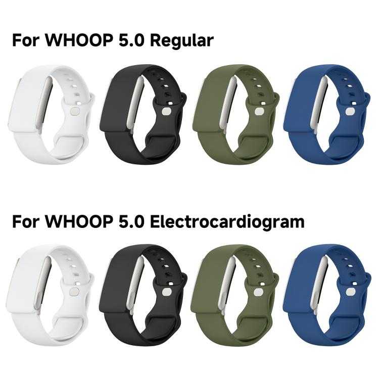 Solid Color Butterfly Buckle Silicone Watch Band, For WHOOP 5.0 Electrocardiogram, For WHOOP 5.0 Regular