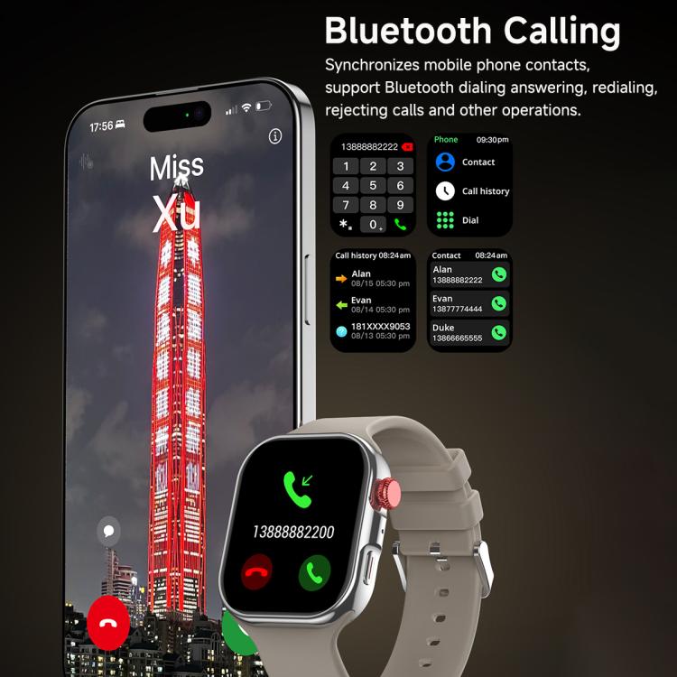 CY39 2.02 inch HD Color Screen Sports Smart Watch Supports Bluetooth Call, Health Monitoring
