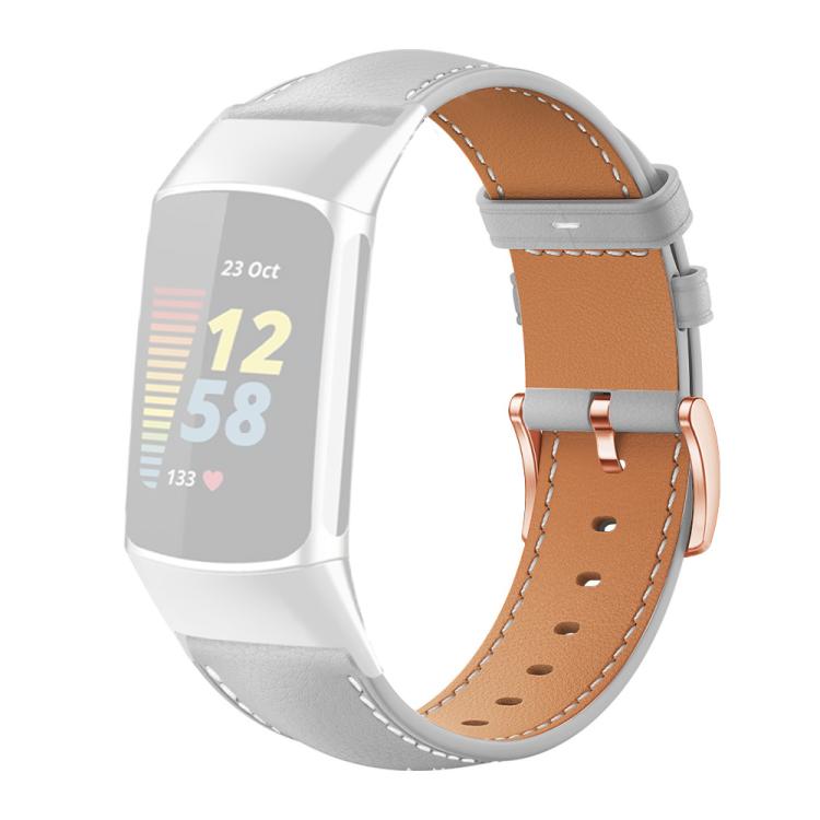 xDfind Rose Gold Buckle Black Shark Fine Grain Vegan Leather Watch Band, For Fitbit Charge 6 / 5, For Fitbit Versa 4 / 3 / Sense2 / 1, For Fitbit Charge 4 / 3