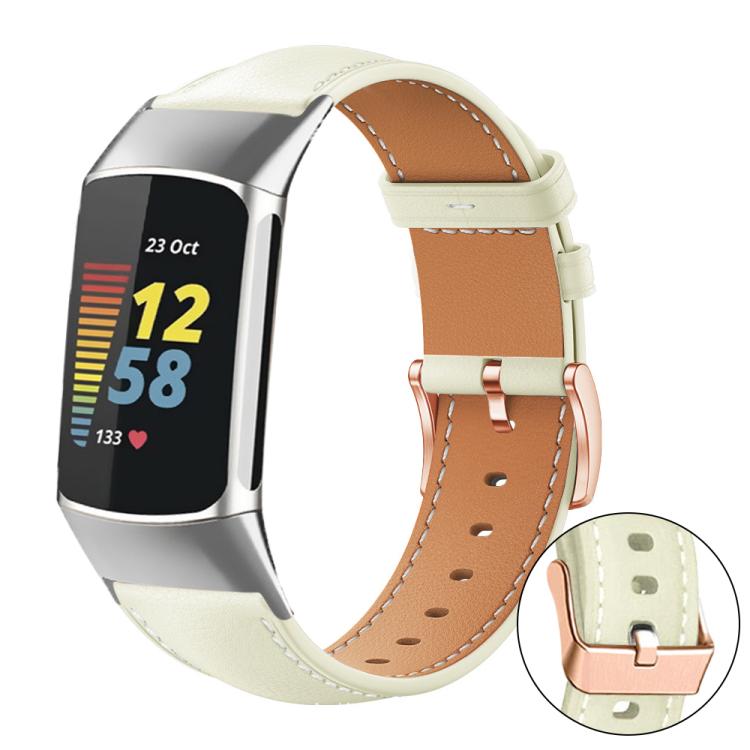 xDfind Rose Gold Buckle Black Shark Fine Grain Vegan Leather Watch Band, For Fitbit Charge 6 / 5, For Fitbit Versa 4 / 3 / Sense2 / 1, For Fitbit Charge 4 / 3