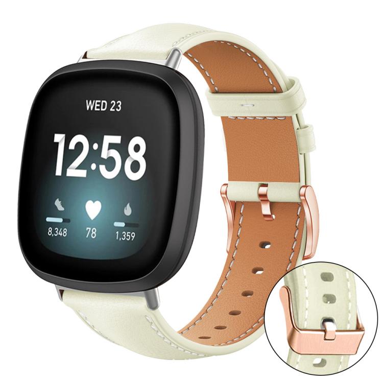 xDfind Rose Gold Buckle Black Shark Fine Grain Vegan Leather Watch Band, For Fitbit Charge 6 / 5, For Fitbit Versa 4 / 3 / Sense2 / 1, For Fitbit Charge 4 / 3