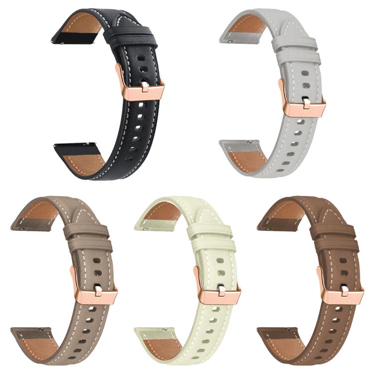 xDfind Rose Gold Buckle Black Shark Fine Grain Vegan Leather Watch Band, For Samsung Galaxy Watch7 / FE / 6 / 5 / 4, For Samsung Galaxy Fit3