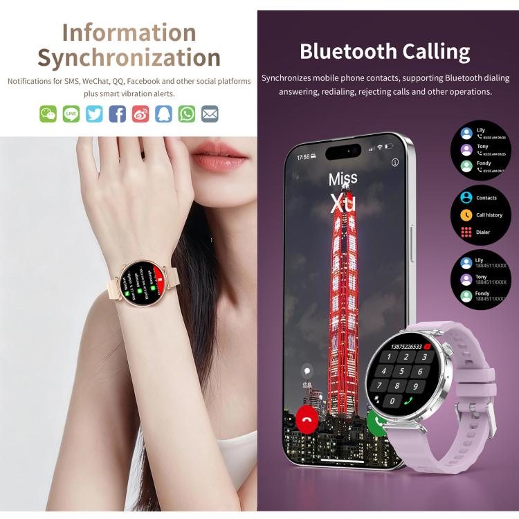 CY37 1.27 inch HD Screen Sports Smart Watch Supports Bluetooth Call / Heart Rate / Pressure / Sleep Monitoring, Pink, Black, Purple