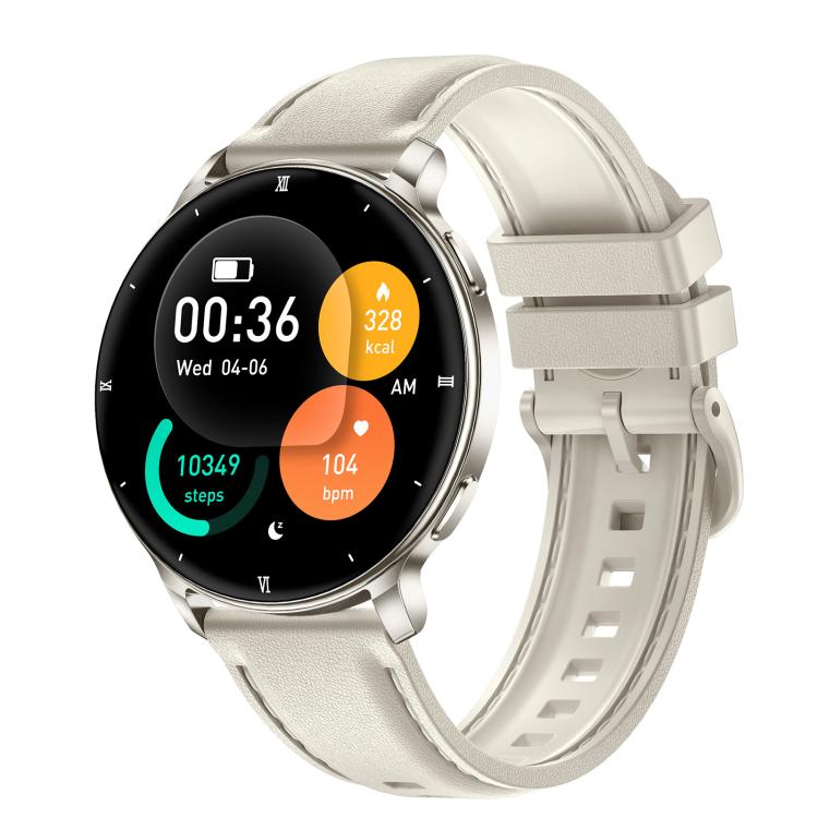HT39 1.32 inch Ultra-thin Sports Smart Watch Supports Bluetooth Call / Heart Rate / Pressure / Sleep Monitoring, Black, Pale Gold