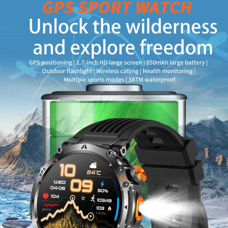 HT42 1.7 inch GPS Sports Smart Watch Supports Bluetooth Call / Heart Rate / Sleep Monitoring