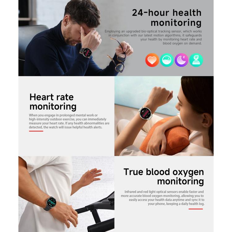HT43 1.32 inch GPS Ultra-thin Sports Smart Watch Supports Bluetooth Call / Heart Rate / Sleep Monitoring