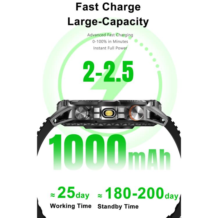 YK16 1.7 inch Sports Smart Watch Supports Heart Rate / Sleep Monitoring