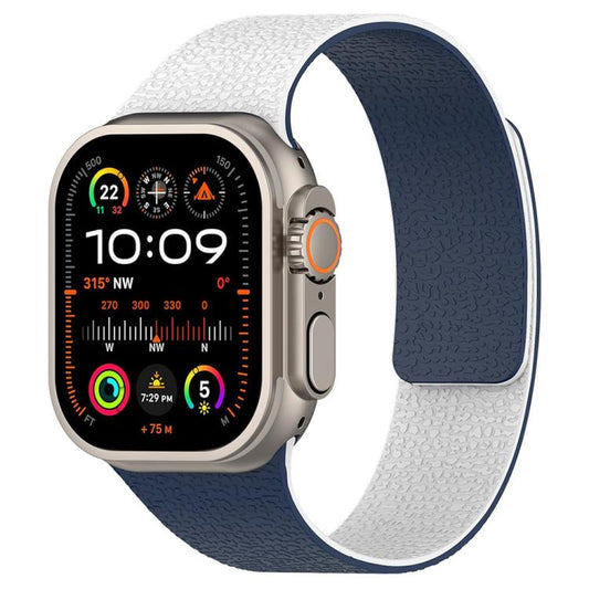 xDfind Color-blocking Litchi Texture Magnetic Silicone Watch Band, For Apple Watch 42 / 44 / 45 / 46 / 49mm, For Apple Watch 38 / 40 / 41 / S11 42mm