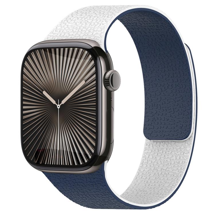 xDfind Color-blocking Litchi Texture Magnetic Silicone Watch Band, For Apple Watch 42 / 44 / 45 / 46 / 49mm, For Apple Watch 38 / 40 / 41 / S11 42mm