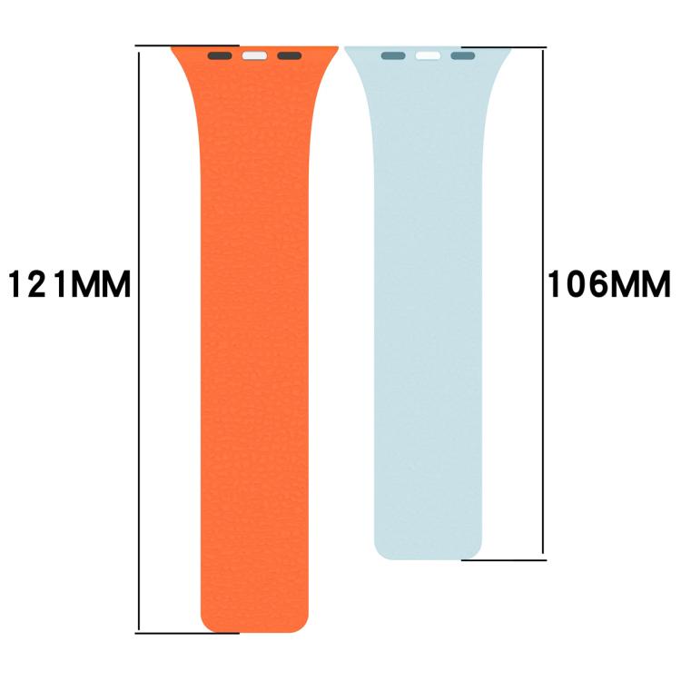 xDfind Color-blocking Litchi Texture Magnetic Silicone Watch Band, For Apple Watch 42 / 44 / 45 / 46 / 49mm, For Apple Watch 38 / 40 / 41 / S11 42mm