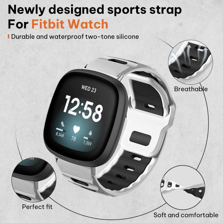 xDfind Flat-head Dual-color Silicone Watch Band, For Fitbit Versa 4 / 3 / Sense2 / 1
