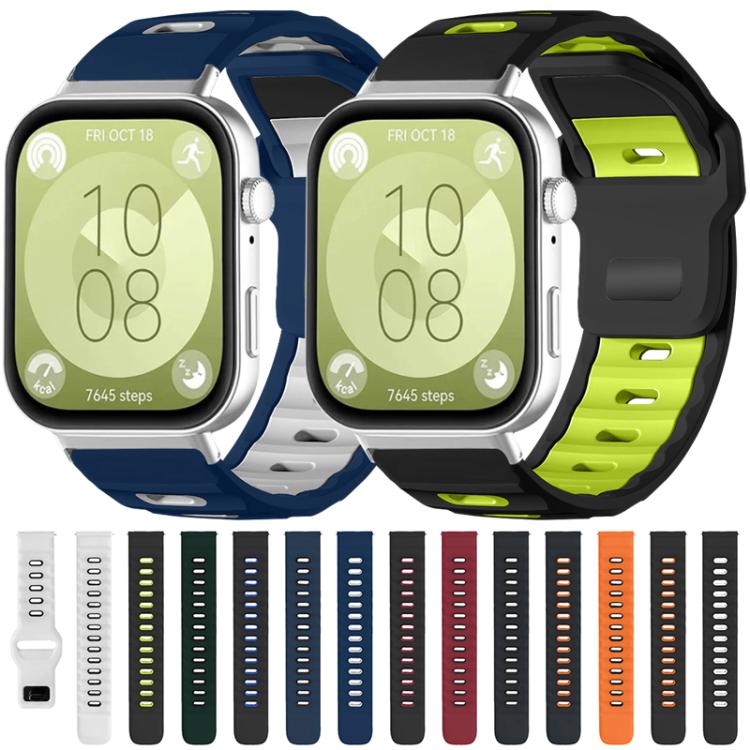 xDfind Flat-head Dual-color Silicone Watch Band, For Huawei Watch Fit4 Pro / Fit4 / Fit3