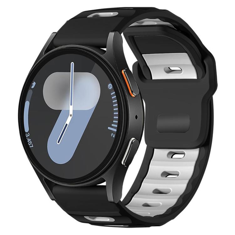 xDfind Flat-head Dual-color Silicone Watch Band, For Samsung Galaxy Watch7 / FE / 6 / 5 / 4