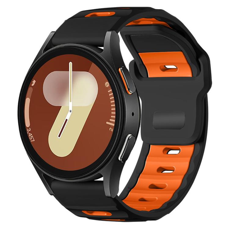 xDfind Flat-head Dual-color Silicone Watch Band, For Samsung Galaxy Watch7 / FE / 6 / 5 / 4