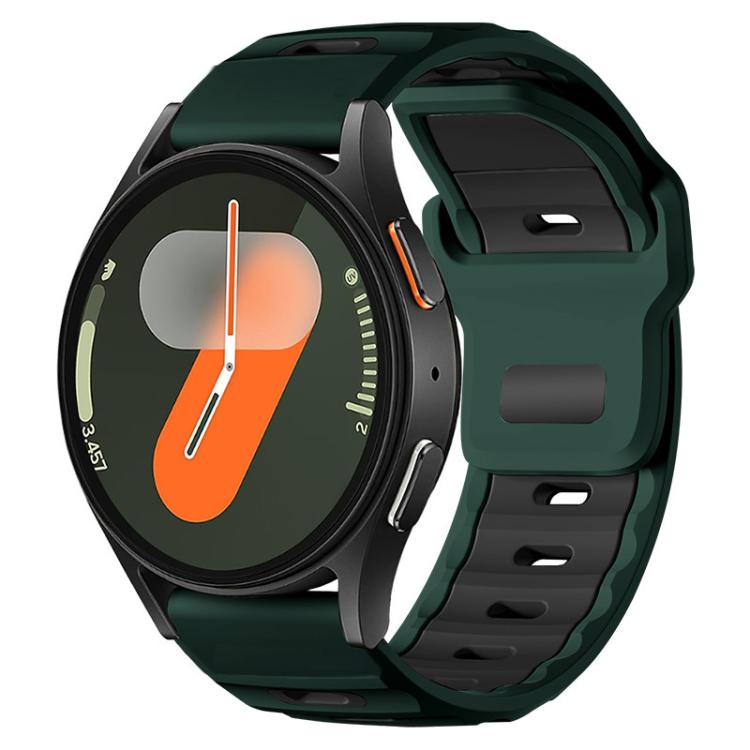xDfind Flat-head Dual-color Silicone Watch Band, For Samsung Galaxy Watch7 / FE / 6 / 5 / 4