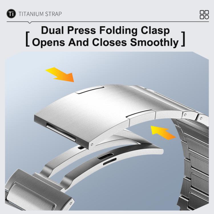 H-Shaped Detachable Press Folding Clasp Titanium Alloy Watch Band, 22mm