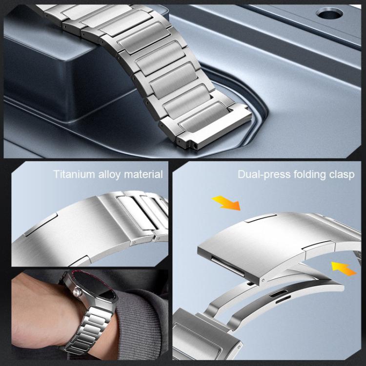 H-Shaped Detachable Press Folding Clasp Titanium Alloy Watch Band, 22mm
