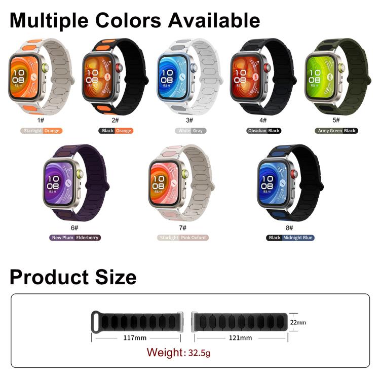 Oval Magnetic Silicone Watch Band, For Huawei Watch Fit4 / Fit4 Pro / Fit3