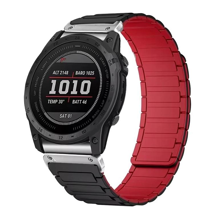Three Beads Magnetic Silicone Watch Band, For Garmin 26mm, For Garmin 22mm, For Garmin 20mm