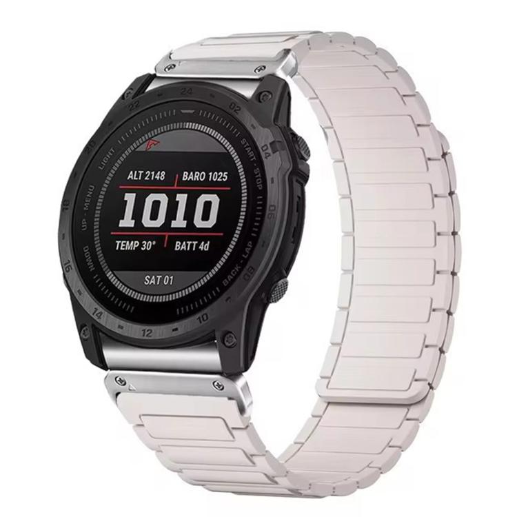 Three Beads Magnetic Silicone Watch Band, For Garmin 26mm, For Garmin 22mm, For Garmin 20mm