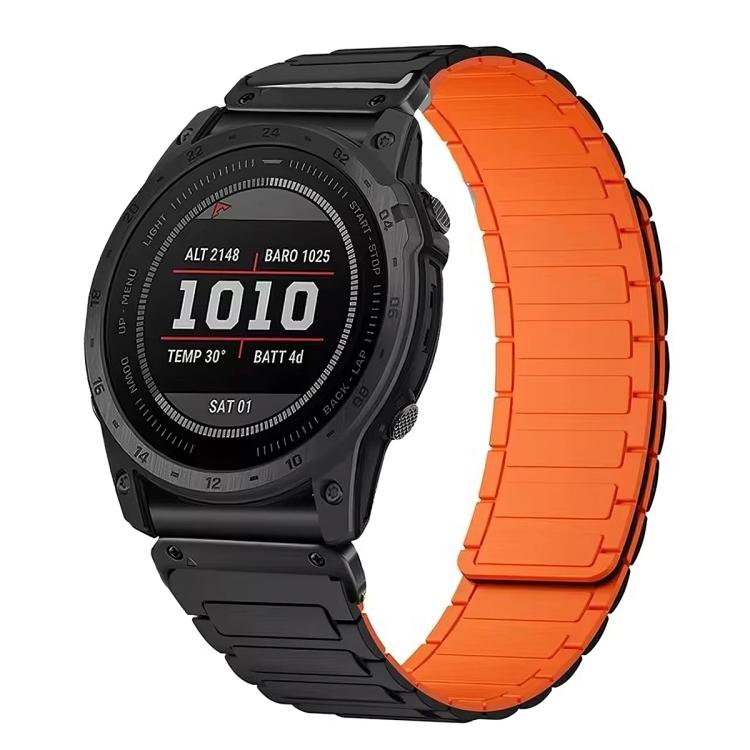 Three Beads Magnetic Silicone Watch Band, For Garmin 26mm, For Garmin 22mm, For Garmin 20mm