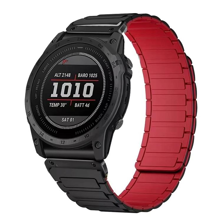 Three Beads Magnetic Silicone Watch Band, For Garmin 26mm, For Garmin 22mm, For Garmin 20mm
