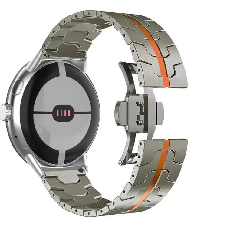Iron Man Butterfly Buckle Stainless Steel Watch Band, For Google Pixel Watch 4 / 3 / 2 / 1 41mm