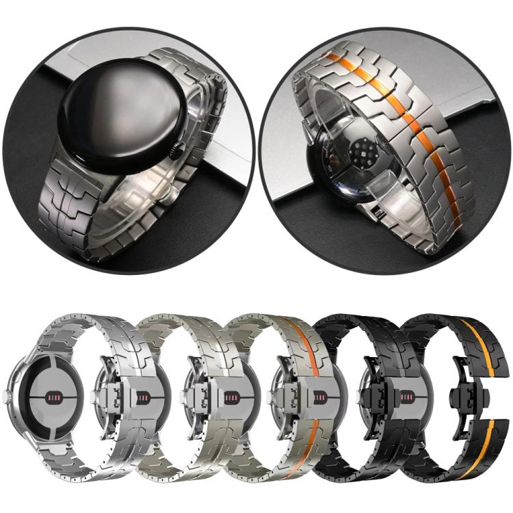 Iron Man Butterfly Buckle Stainless Steel Watch Band, For Google Pixel Watch 4 / 3 / 2 / 1 41mm