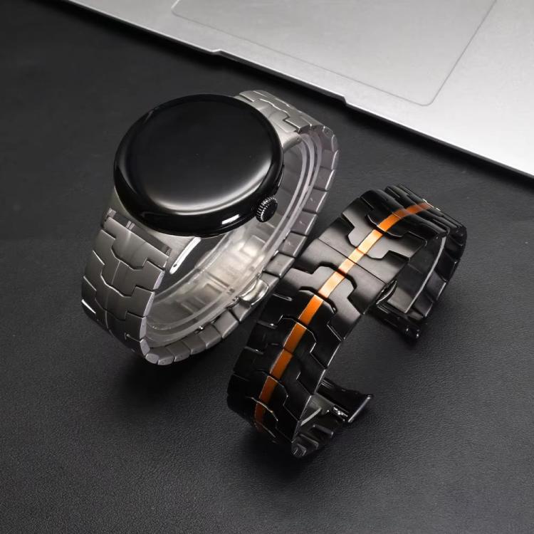Iron Man Butterfly Buckle Stainless Steel Watch Band, For Google Pixel Watch 4 / 3 / 2 / 1 41mm