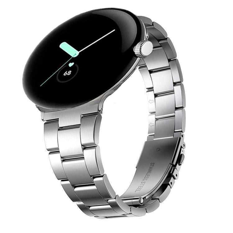 Slim Three Beads Stainless Steel Watch Band, For Google Pixel Watch 4 / 3 / 2 / 1 41mm