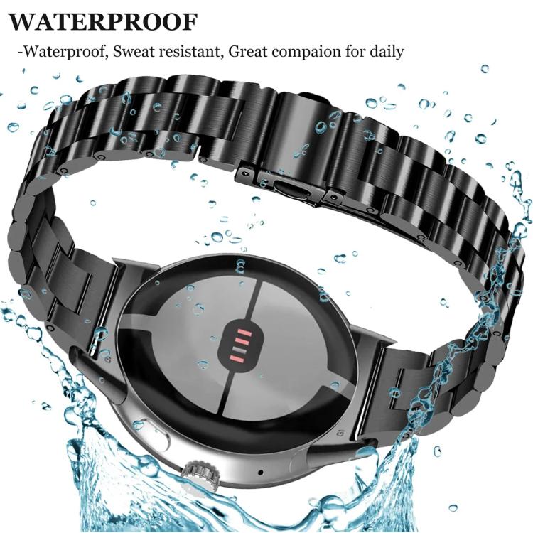 Slim Three Beads Stainless Steel Watch Band, For Google Pixel Watch 4 / 3 / 2 / 1 41mm