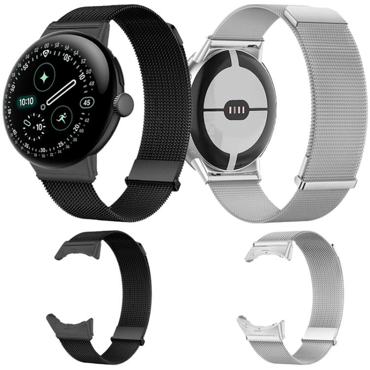 Loop Dual Magnetic Buckle Milanese Stainless Steel Watch Band, For Google Pixel Watch 4 / 3 / 2 / 1 41mm