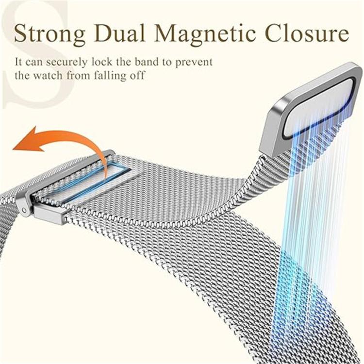 Loop Dual Magnetic Buckle Milanese Stainless Steel Watch Band, For Google Pixel Watch 4 / 3 / 2 / 1 41mm