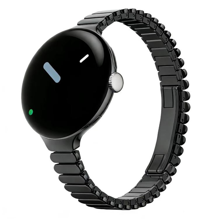 Slim Oval One Bead Butterfly Buckle Stainless Steel Watch Band, For Google Pixel Watch 4 / 3 / 2 / 1 41mm