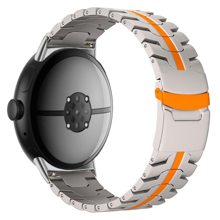 Split Design Iron Man Safety Buckle Titanium Alloy Watch Band, For Google Pixel Watch 4 / 3 45mm