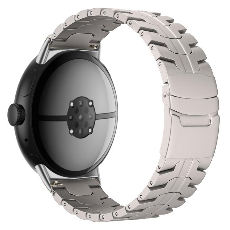 Split Design Iron Man Safety Buckle Titanium Alloy Watch Band, For Google Pixel Watch 4 / 3 45mm