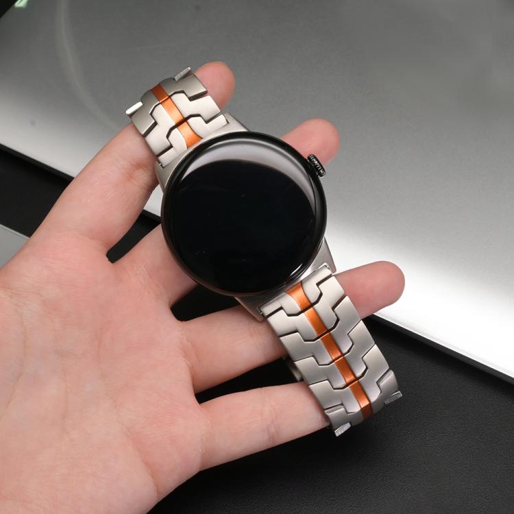 Split Design Iron Man Safety Buckle Titanium Alloy Watch Band, For Google Pixel Watch 4 / 3 45mm
