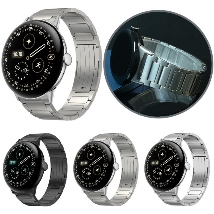 I-Shaped Folding Buckle Titanium Alloy Watch Band, For Google Pixel Watch 4 / 3 45mm