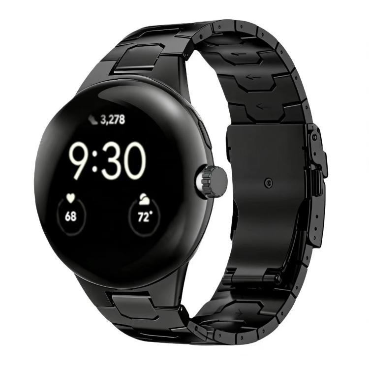 Integrated Iron Man Safety Buckle Titanium Alloy Watch Band, For Google Pixel Watch 4 / 3 45mm