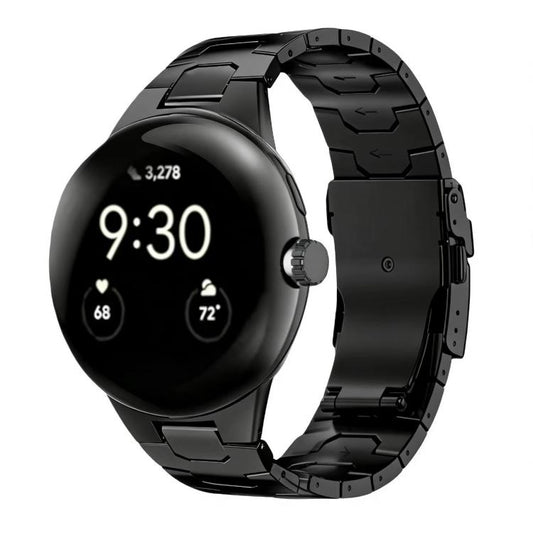 Integrated Iron Man Safety Buckle Titanium Alloy Watch Band, For Google Pixel Watch 4 / 3 45mm