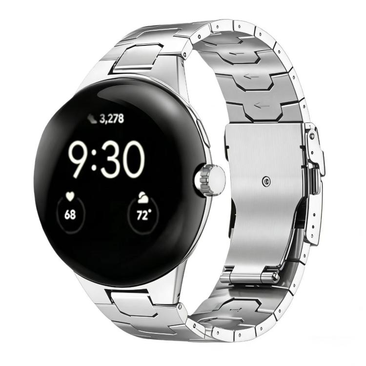 Integrated Iron Man Safety Buckle Titanium Alloy Watch Band, For Google Pixel Watch 4 / 3 45mm