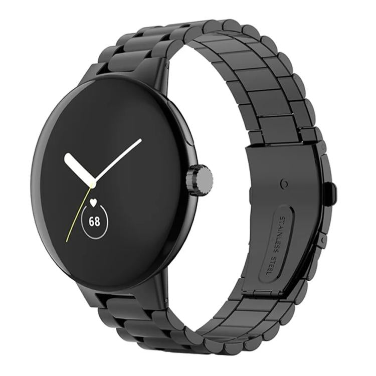 Integrated Three Beads Butterfly Buckle Titanium Alloy Watch Band, For Google Pixel Watch 4 / 3 45mm