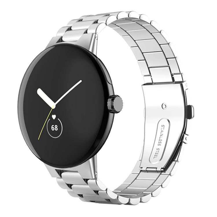 Integrated Three Beads Butterfly Buckle Titanium Alloy Watch Band, For Google Pixel Watch 4 / 3 45mm