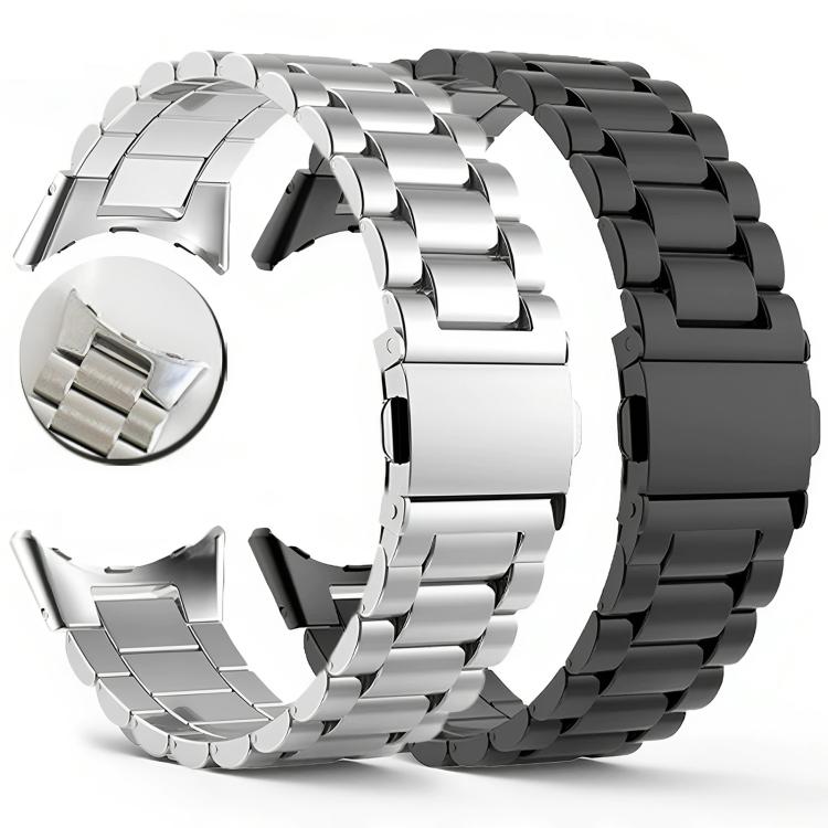 Integrated Three Beads Butterfly Buckle Titanium Alloy Watch Band, For Google Pixel Watch 4 / 3 45mm