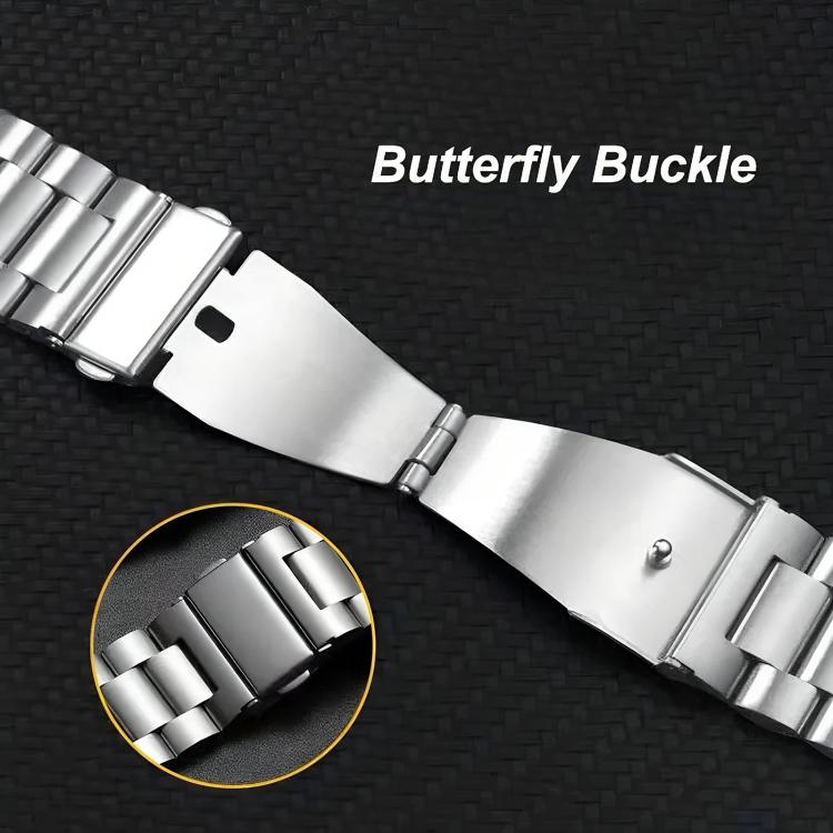 Integrated Three Beads Butterfly Buckle Titanium Alloy Watch Band, For Google Pixel Watch 4 / 3 45mm