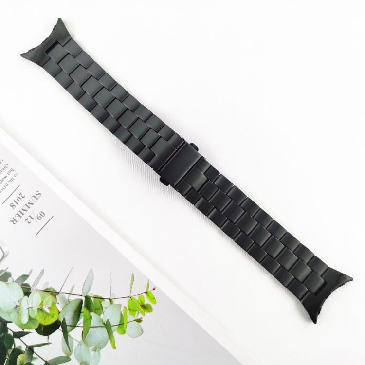 Integrated Three Beads Butterfly Buckle Titanium Alloy Watch Band, For Google Pixel Watch 4 / 3 45mm