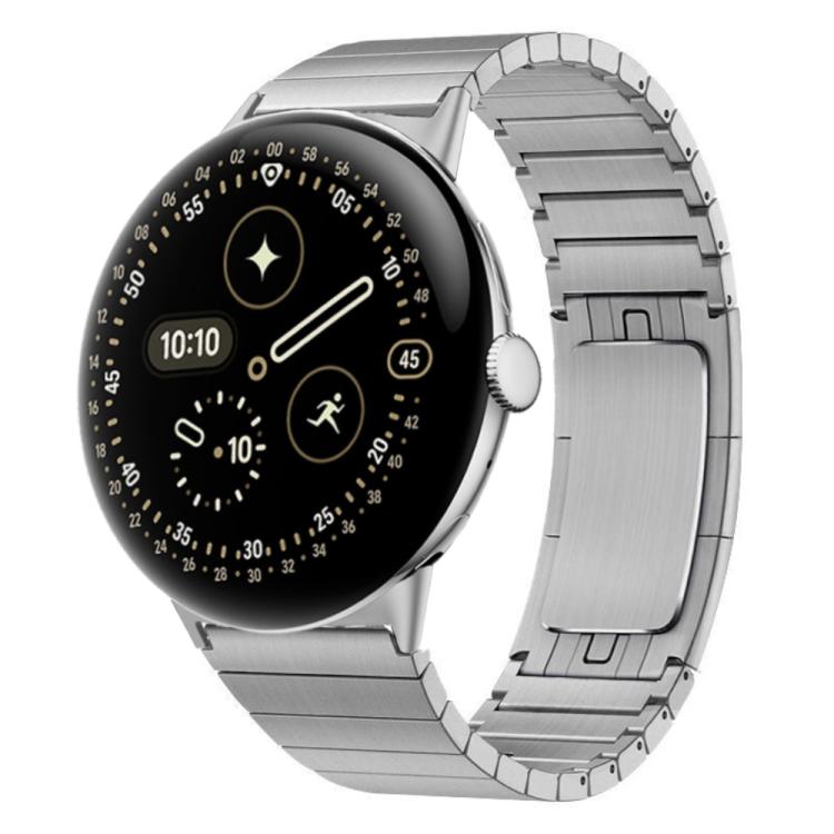 One Bead Folding Buckle Side Release Stainless Steel Watch Band, For Google Pixel Watch 4 / 3 45mm