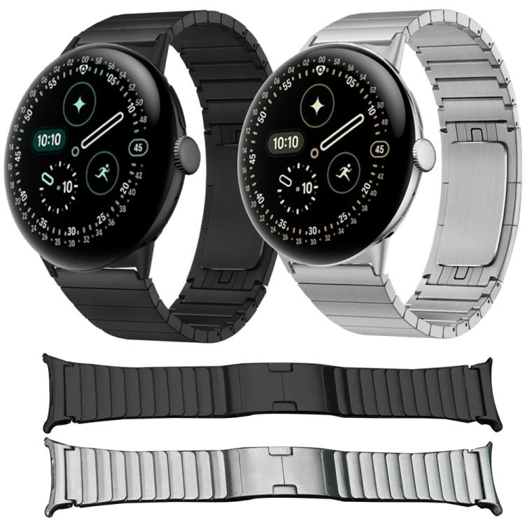 One Bead Folding Buckle Side Release Stainless Steel Watch Band, For Google Pixel Watch 4 / 3 45mm