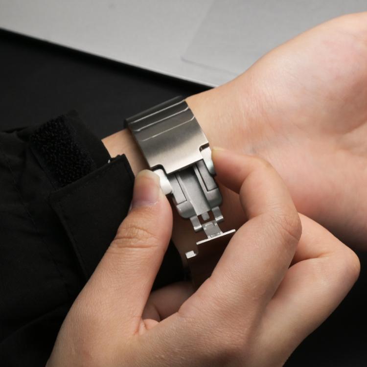 One Bead Folding Buckle Side Release Stainless Steel Watch Band, For Google Pixel Watch 4 / 3 45mm