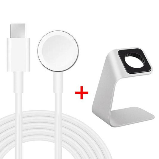 xDfind For Apple Watch Smart Watch Aluminum Alloy Charging Holder and Type-C Charger Set, Aluminum Alloy+Type-C